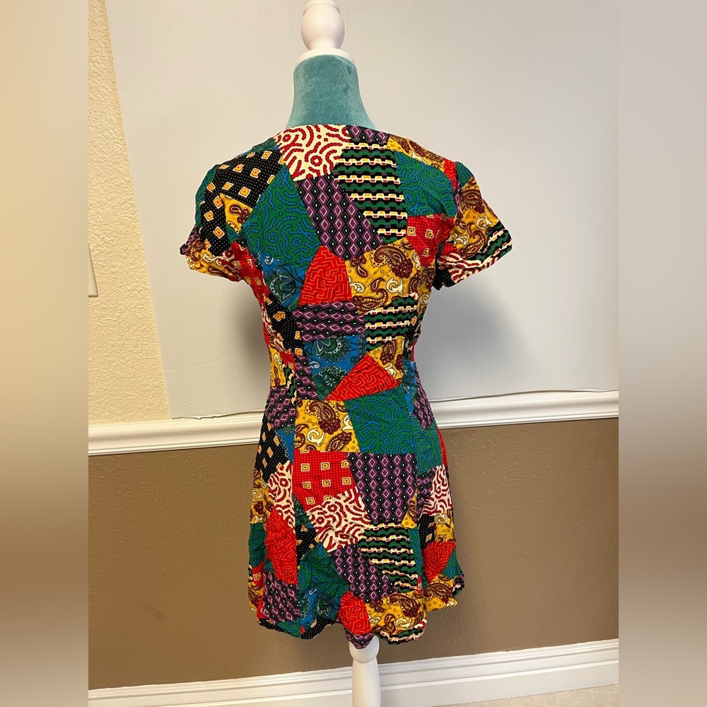 Dangerfield Multicolor Patchwork Mini Dress Size … - image 4